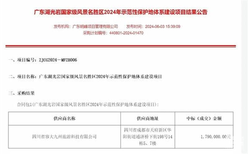 喜讯！区调队乐成中标广东湖光岩风物区树模性；；；さ叵低辰ㄉ柘钅
